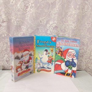 Vintage Christmas Holidays Childrens VHS tapes Lot of 3 Rudolph Frosty etc